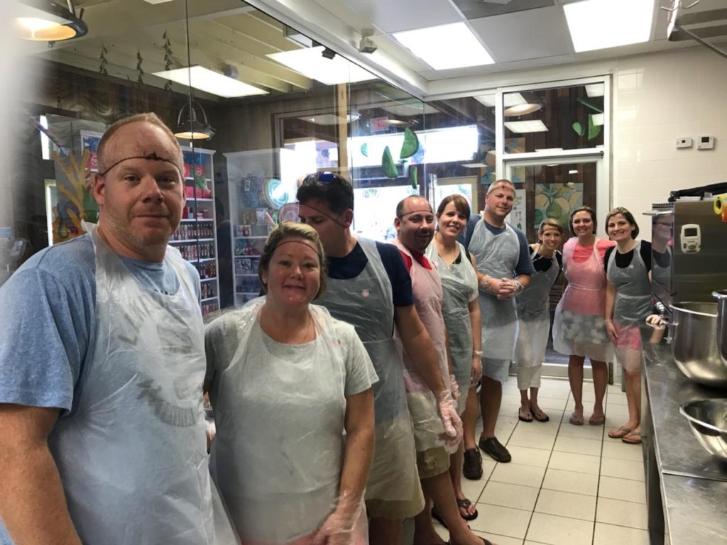 Back in the Key Lime Pie Co. kitchen ready to make our pies.
