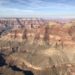 view from inside helicopter of Grand Canyon
