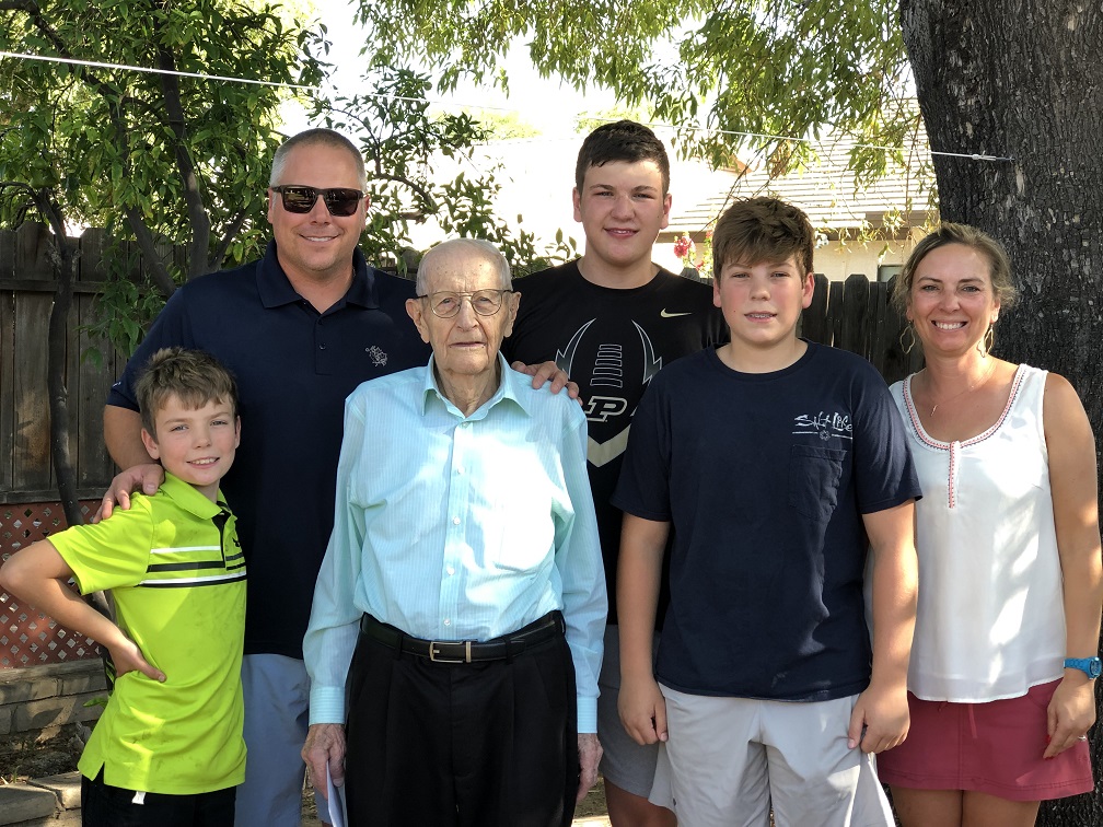 Family picture at Grandpa's 100th birthday party