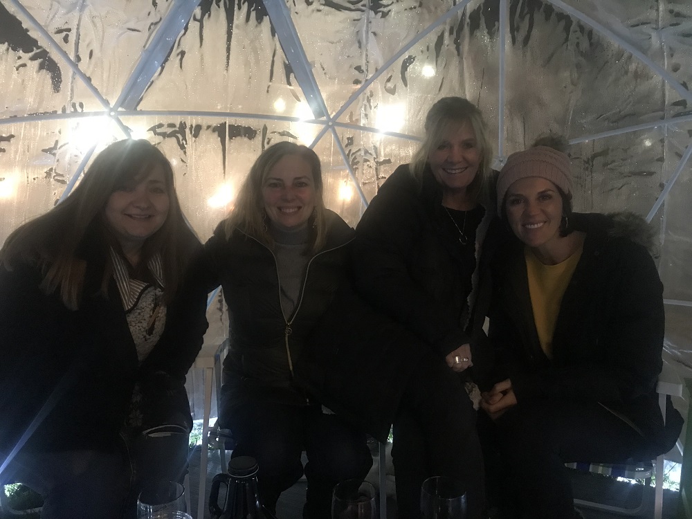 Fun with friends in an igloo